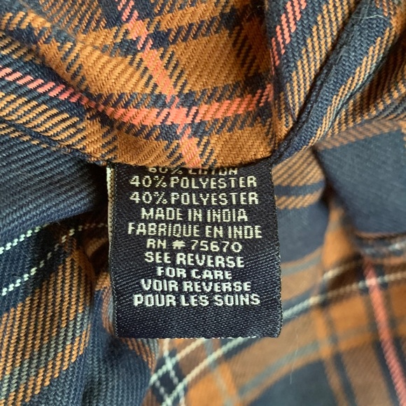 Nickel & Iron Flannel Plaid Flannel Shirt with Orange Accents - Size Men M - Picture 7 of 7